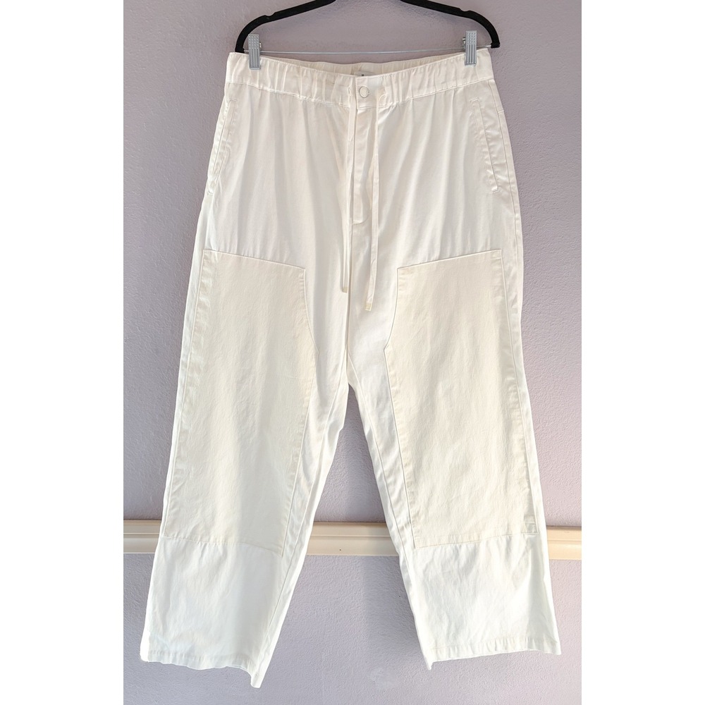 Tenore Womens XL White Canvas Double Knee Utility Pants Elastic Waist